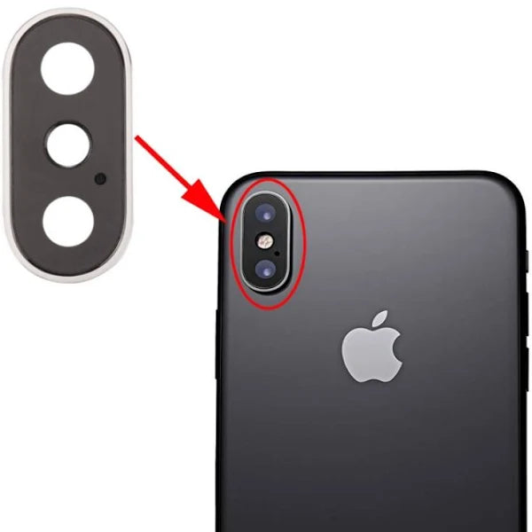 Rear Camera Lens with Bezel for iPhone X-Silver Rear Camera Lens with Bezel for iPhone X-Silver